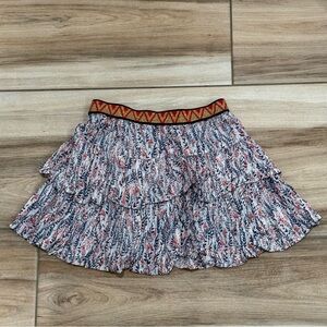 Chipie Patterned Skirt with Red and Blue Hues